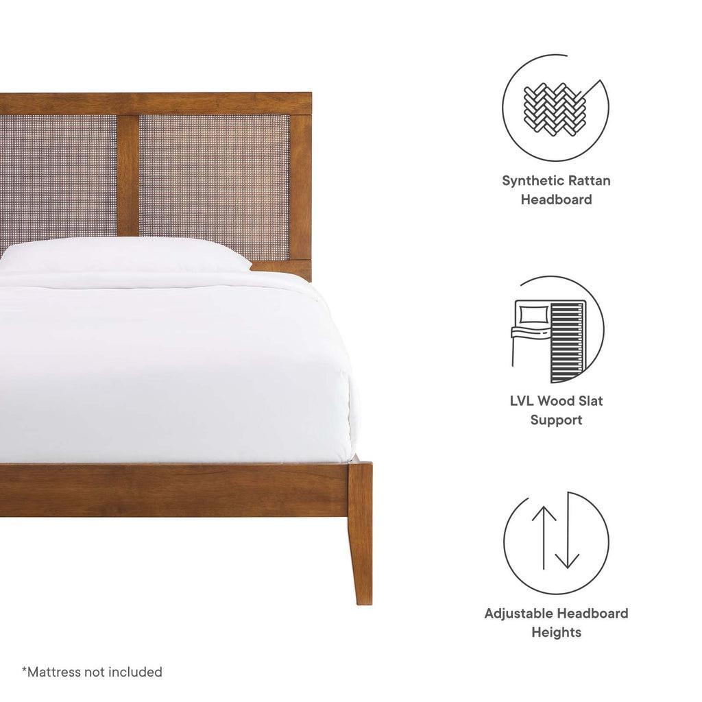 Modway Sirocco Rattan and Wood Platform Bed FredCo