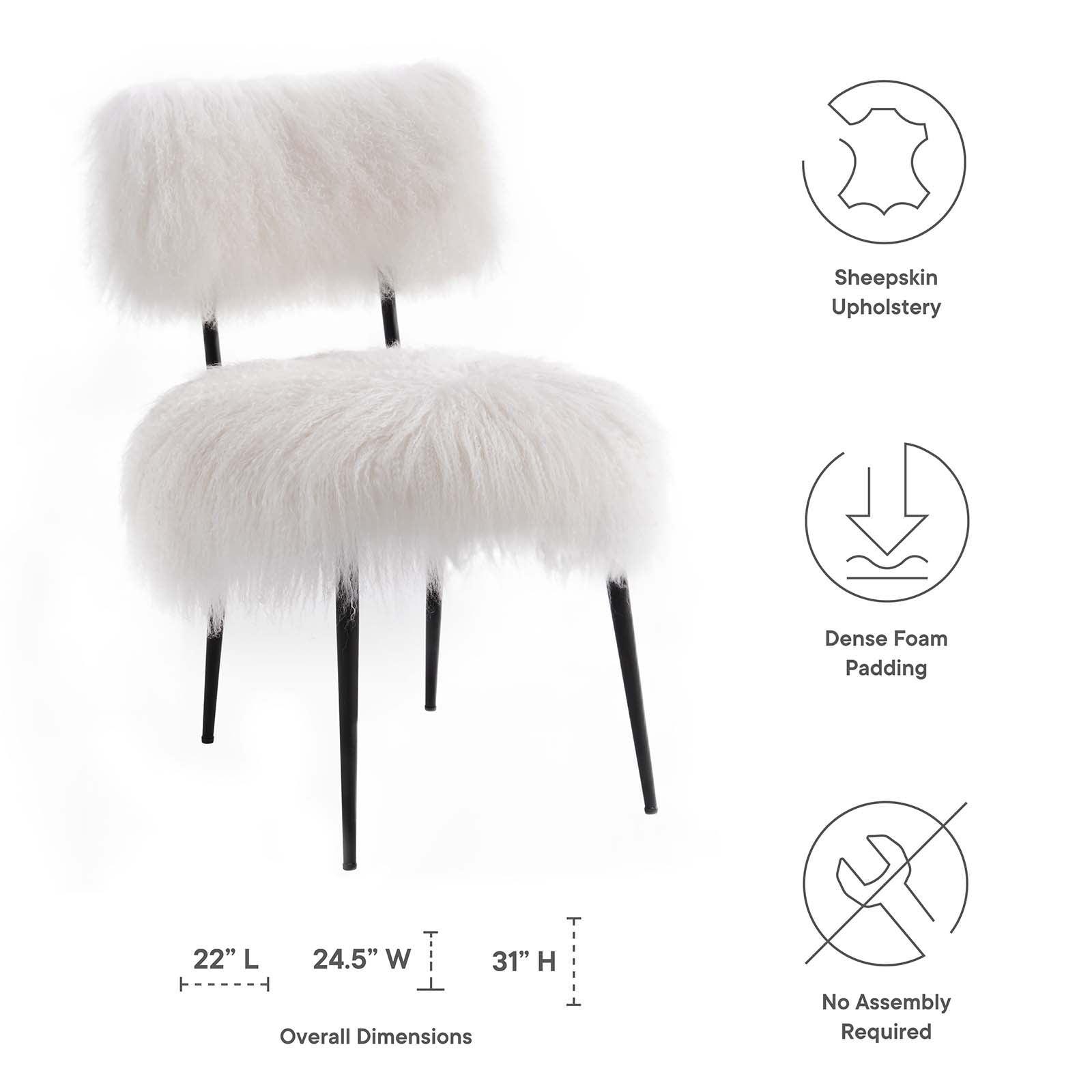 Modway Skylar Sheepskin Chair FredCo