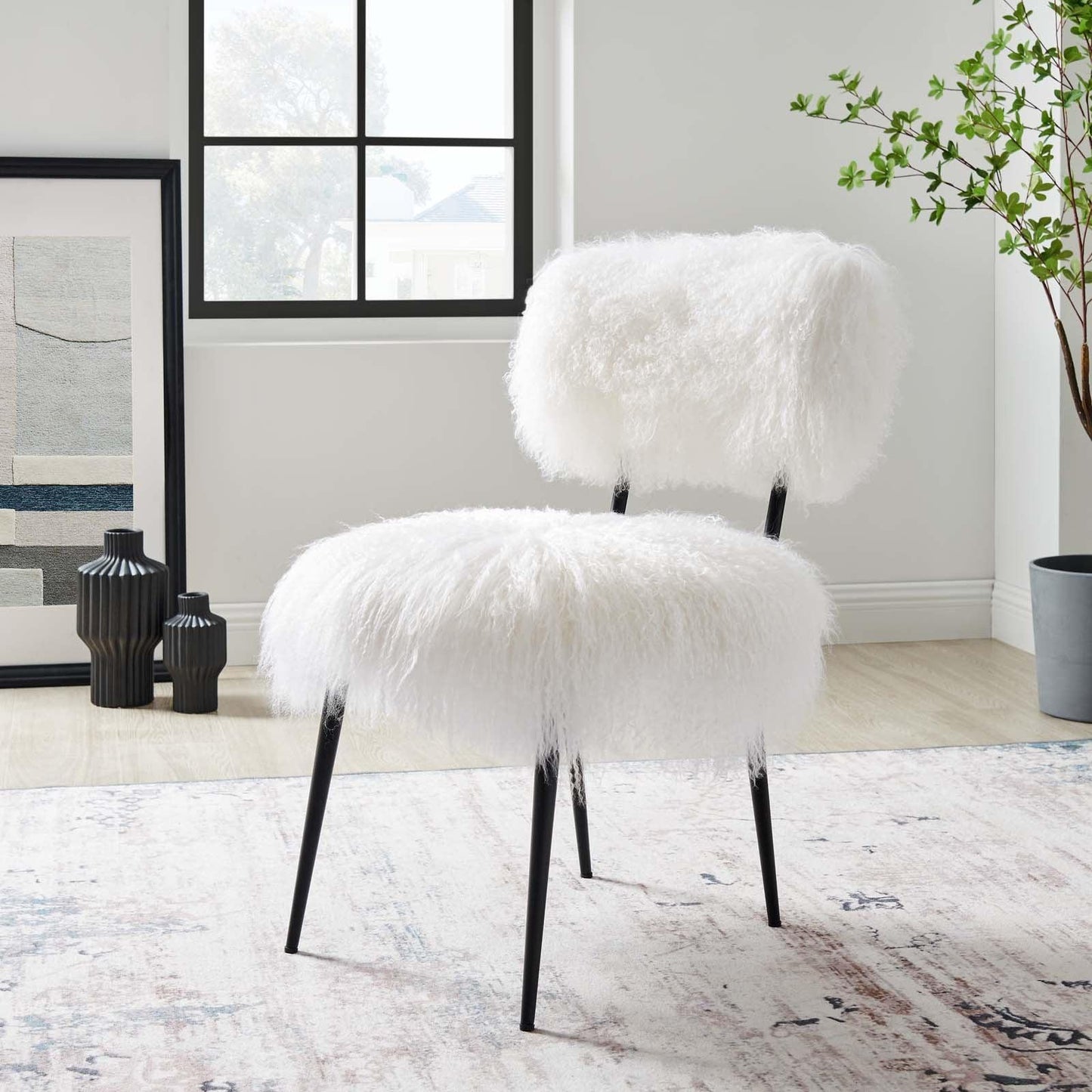 Modway Skylar Sheepskin Chair FredCo