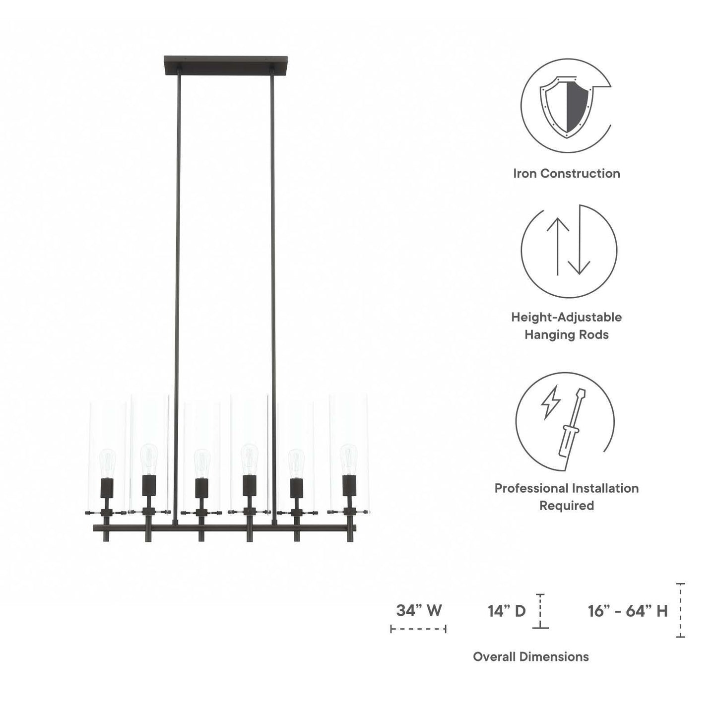 Modway Skylark 6-Light Chandelier FredCo
