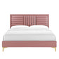 Modway Sofia Channel Tufted Performance Velvet King Platform Bed FredCo