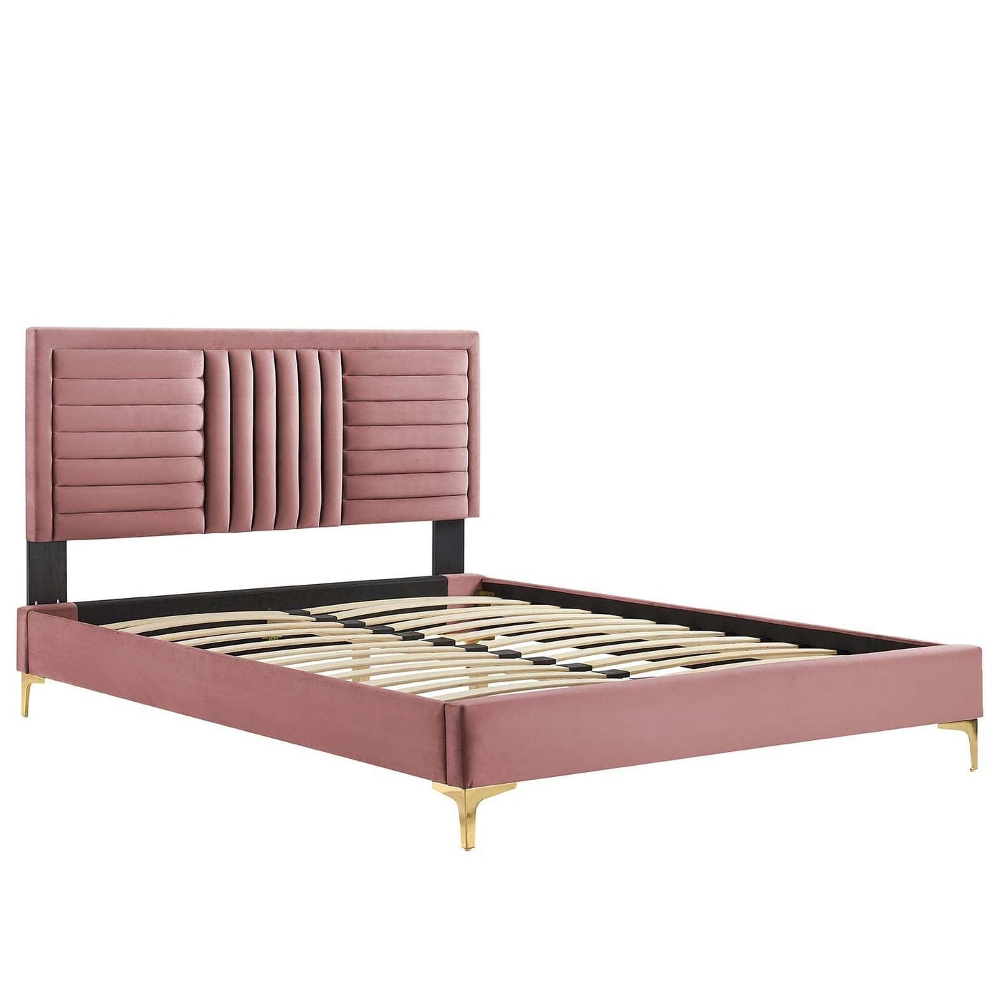 Modway Sofia Channel Tufted Performance Velvet King Platform Bed FredCo