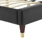Modway Sofia Channel Tufted Performance Velvet Queen Platform Bed FredCo