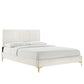 Modway Sofia Channel Tufted Performance Velvet Twin Platform Bed FredCo