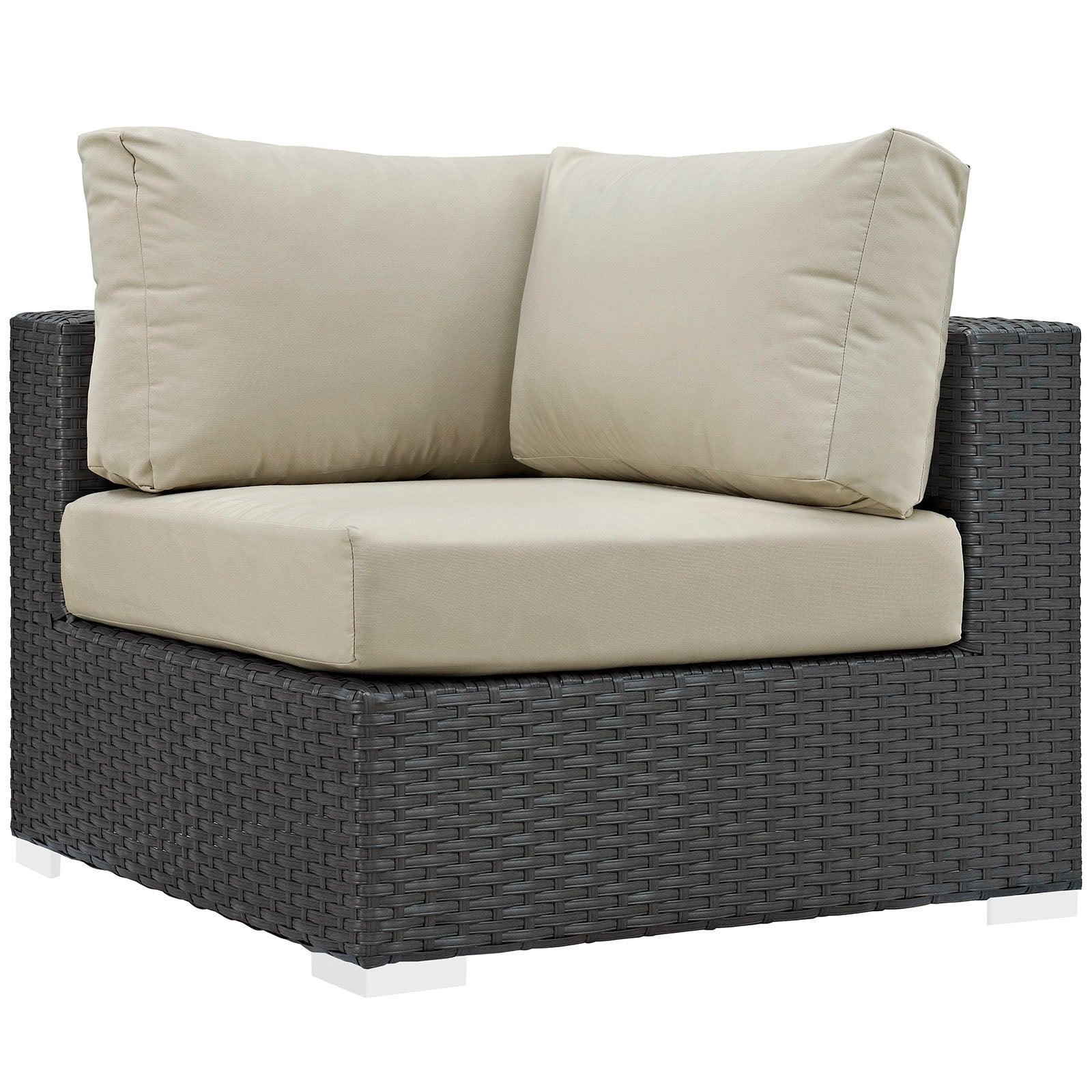 Modway Sojourn 10 Piece Outdoor Patio Sunbrella® Sectional Set FredCo