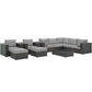 Modway Sojourn 10 Piece Outdoor Patio Sunbrella® Sectional Set FredCo