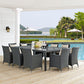 Modway Sojourn 11 Piece Outdoor Patio Sunbrella® Dining Set, EEI-2311 FredCo