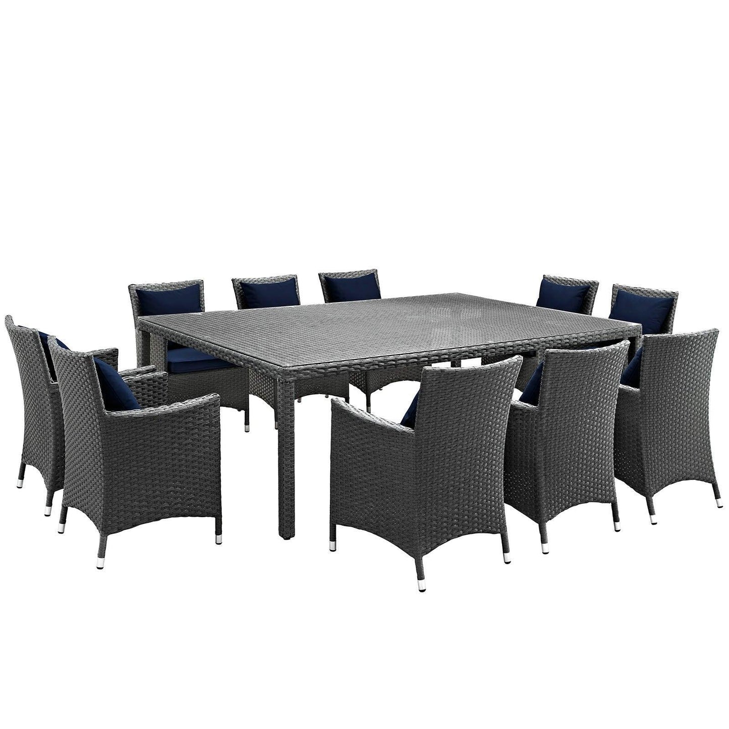 Modway Sojourn 11 Piece Outdoor Patio Sunbrella® Dining Set, EEI-2311 FredCo
