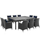 Modway Sojourn 11 Piece Outdoor Patio Sunbrella® Dining Set, EEI-2311 FredCo
