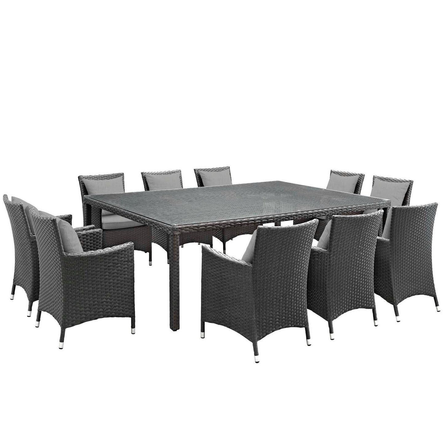 Modway Sojourn 11 Piece Outdoor Patio Sunbrella® Dining Set, EEI-2311 FredCo