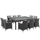 Modway Sojourn 11 Piece Outdoor Patio Sunbrella® Dining Set, EEI-2311 FredCo