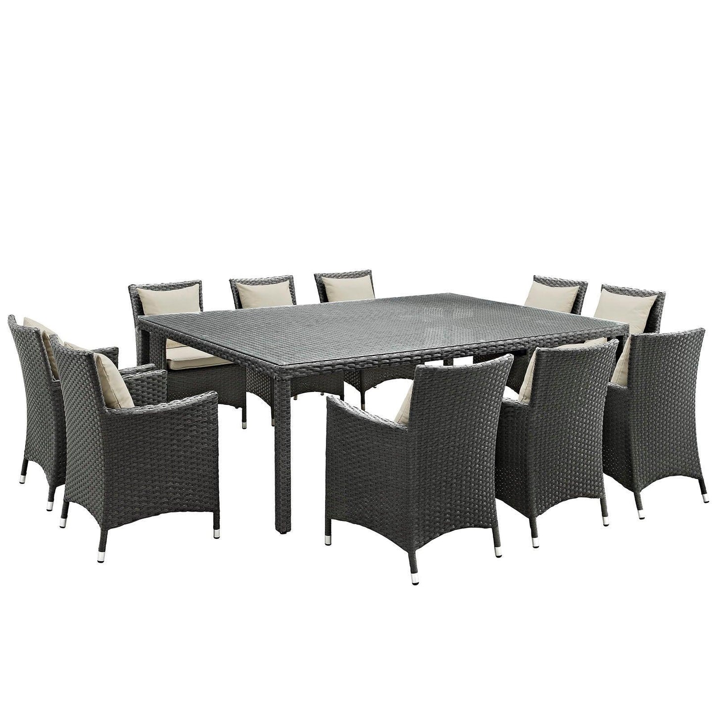 Modway Sojourn 11 Piece Outdoor Patio Sunbrella® Dining Set, EEI-2311 FredCo