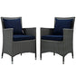 Modway Sojourn 2 Piece Outdoor Patio Sunbrella® Dining Set FredCo