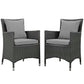 Modway Sojourn 2 Piece Outdoor Patio Sunbrella® Dining Set FredCo