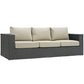 Modway Sojourn 3 Piece Outdoor Patio Sunbrella® Sectional Set FredCo