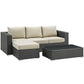 Modway Sojourn 3 Piece Outdoor Patio Sunbrella® Sectional Set FredCo