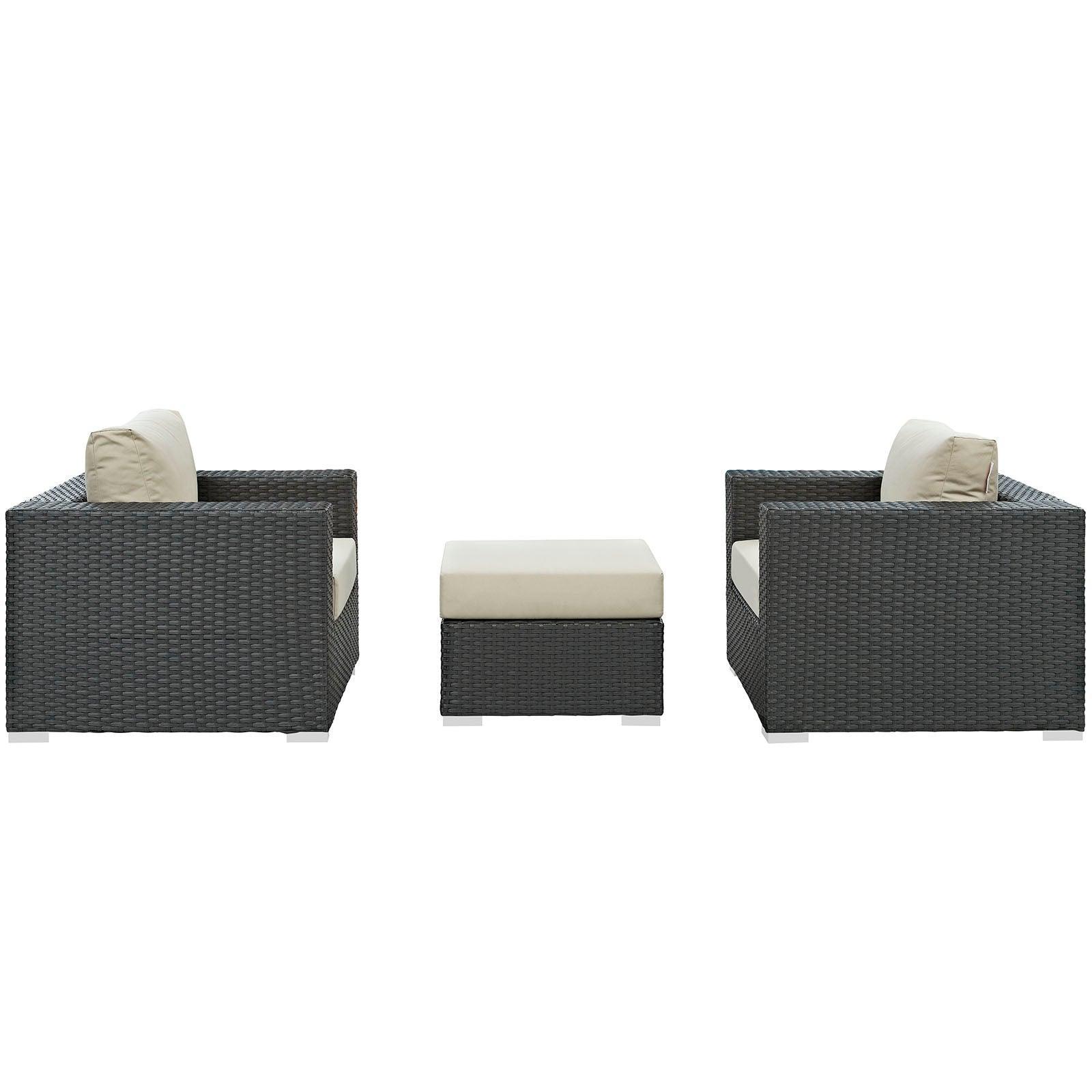 Modway Sojourn 3 Piece Outdoor Patio Sunbrella® Sectional Set, EEI-1891 FredCo