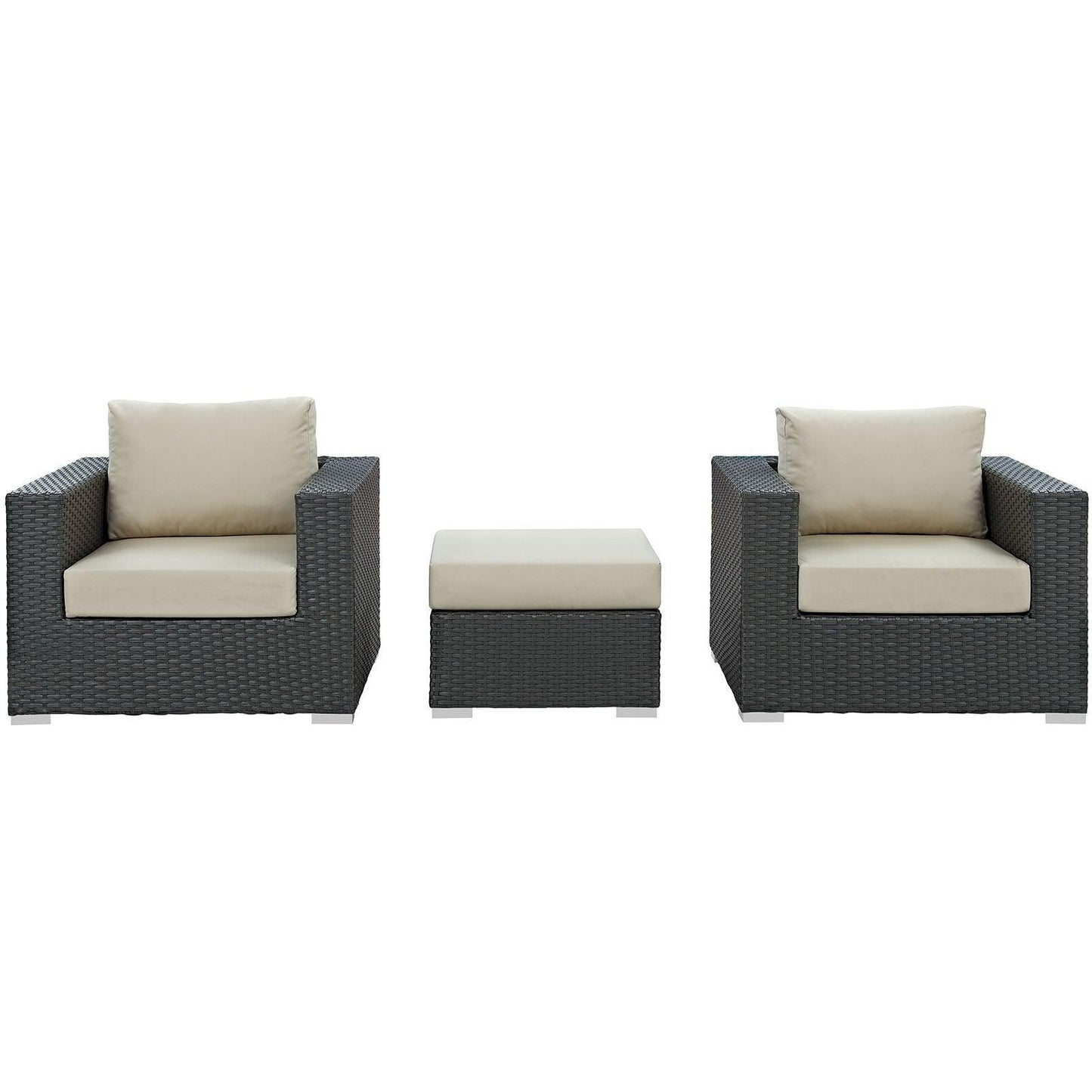 Modway Sojourn 3 Piece Outdoor Patio Sunbrella® Sectional Set, EEI-1891 FredCo