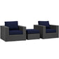 Modway Sojourn 3 Piece Outdoor Patio Sunbrella® Sectional Set, EEI-1891 FredCo