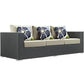Modway Sojourn 3 Piece Outdoor Patio Sunbrella® Sectional Set, EEI-2384 FredCo
