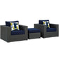 Modway Sojourn 3 Piece Outdoor Patio Sunbrella® Sectional Set, EEI-2386 FredCo