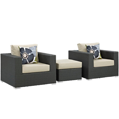 Modway Sojourn 3 Piece Outdoor Patio Sunbrella® Sectional Set, EEI-2386 FredCo
