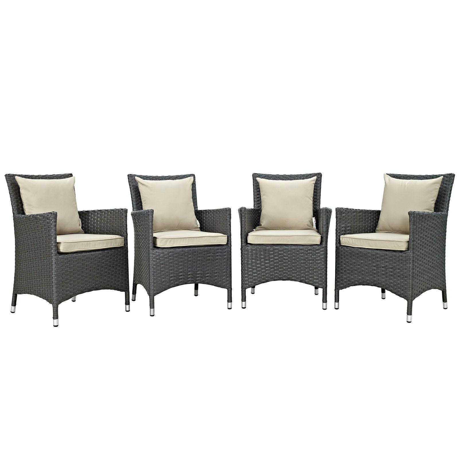 Modway Sojourn 4 Piece Outdoor Patio Sunbrella® Dining Set FredCo
