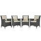 Modway Sojourn 4 Piece Outdoor Patio Sunbrella® Dining Set FredCo