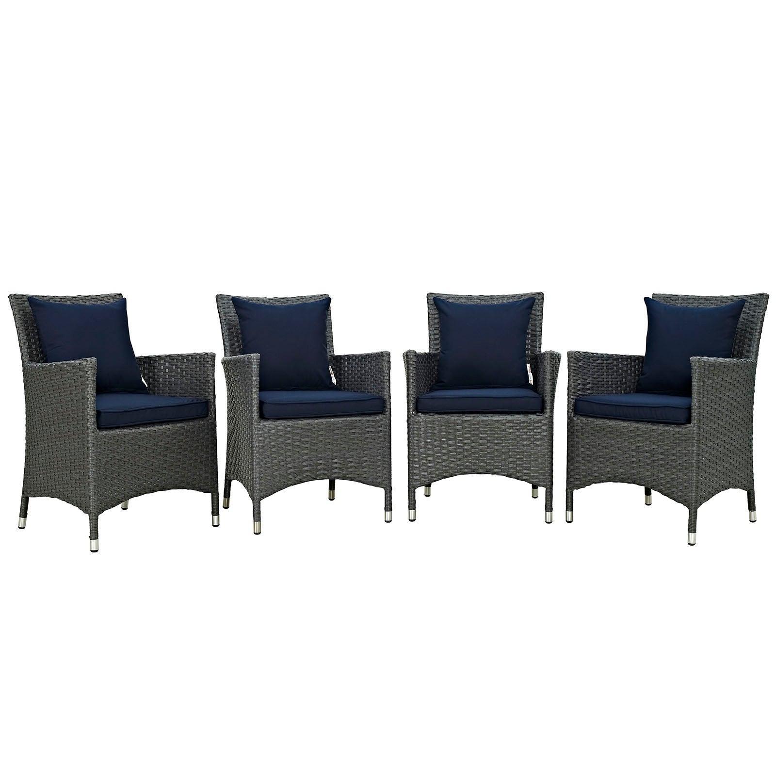 Modway Sojourn 4 Piece Outdoor Patio Sunbrella® Dining Set FredCo