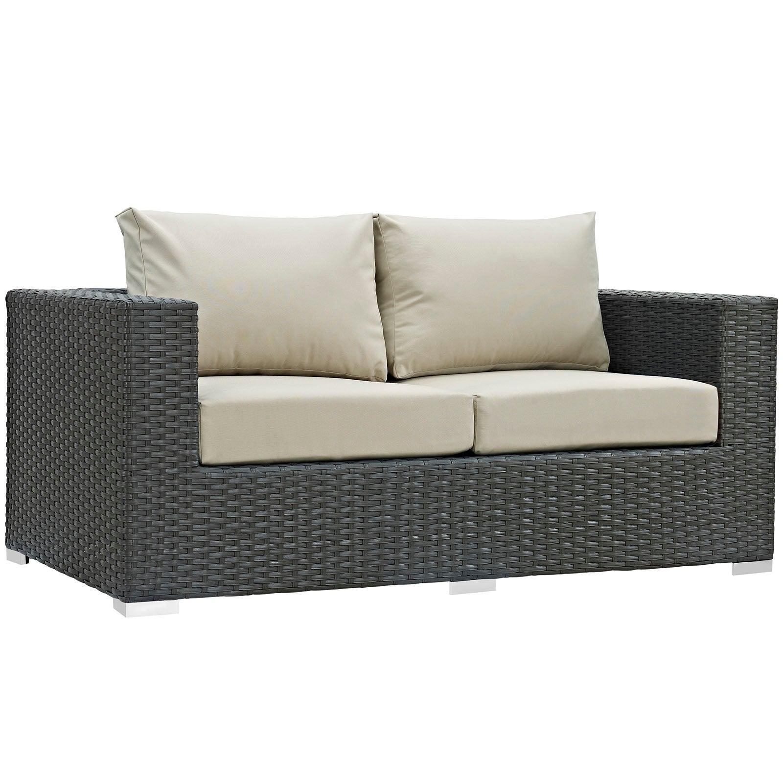 Modway Sojourn 5 Piece Outdoor Patio Sunbrella® Sectional Set FredCo