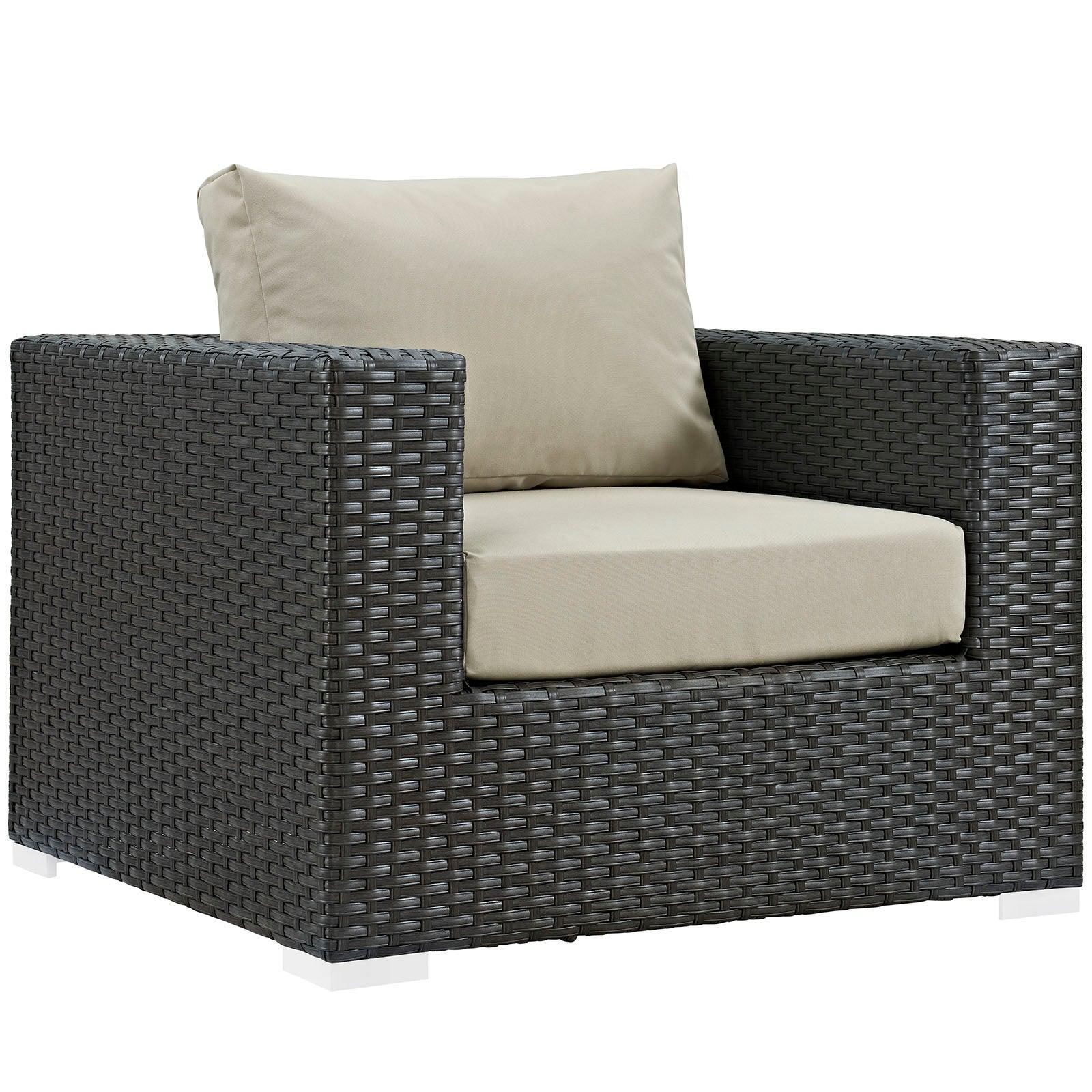 Modway Sojourn 5 Piece Outdoor Patio Sunbrella® Sectional Set FredCo