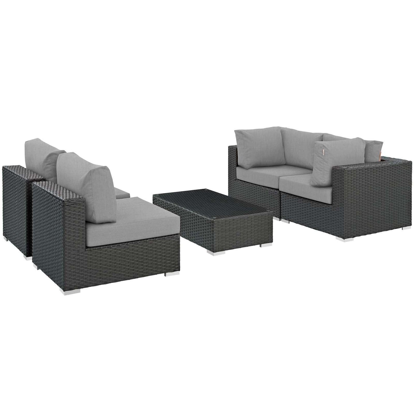 Modway Sojourn 5 Piece Outdoor Patio Sunbrella® Sectional Set, EEI-1882 FredCo