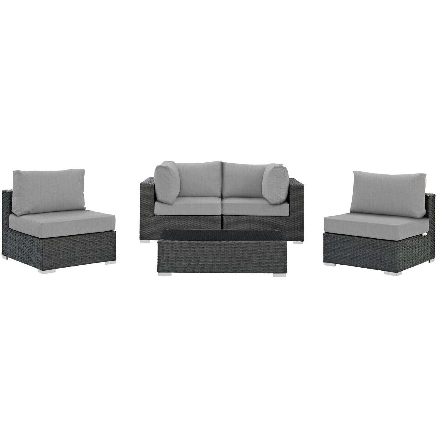Modway Sojourn 5 Piece Outdoor Patio Sunbrella® Sectional Set, EEI-1882 FredCo
