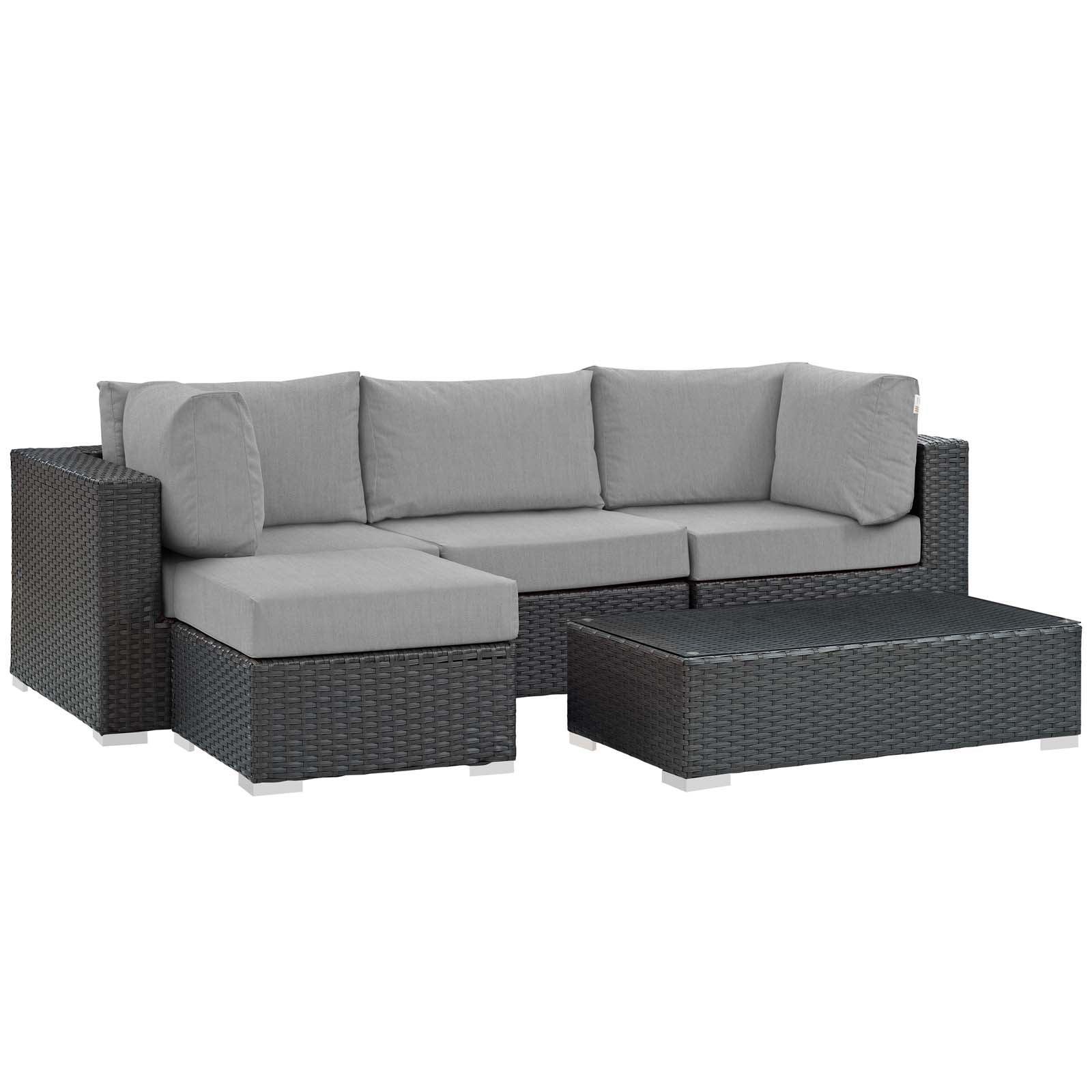 Modway Sojourn 5 Piece Outdoor Patio Sunbrella® Sectional Set, EEI-1890 FredCo