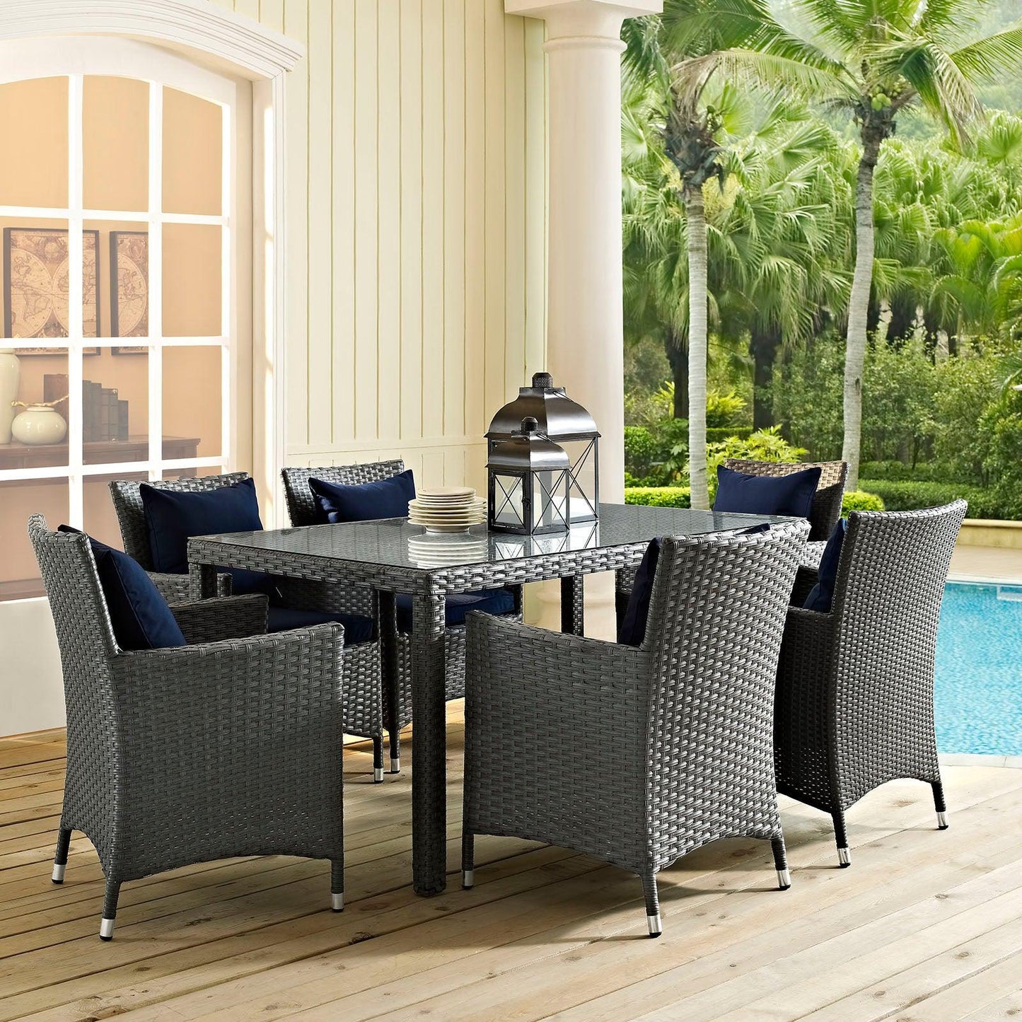 Modway Sojourn 59" Outdoor Patio Dining Table FredCo