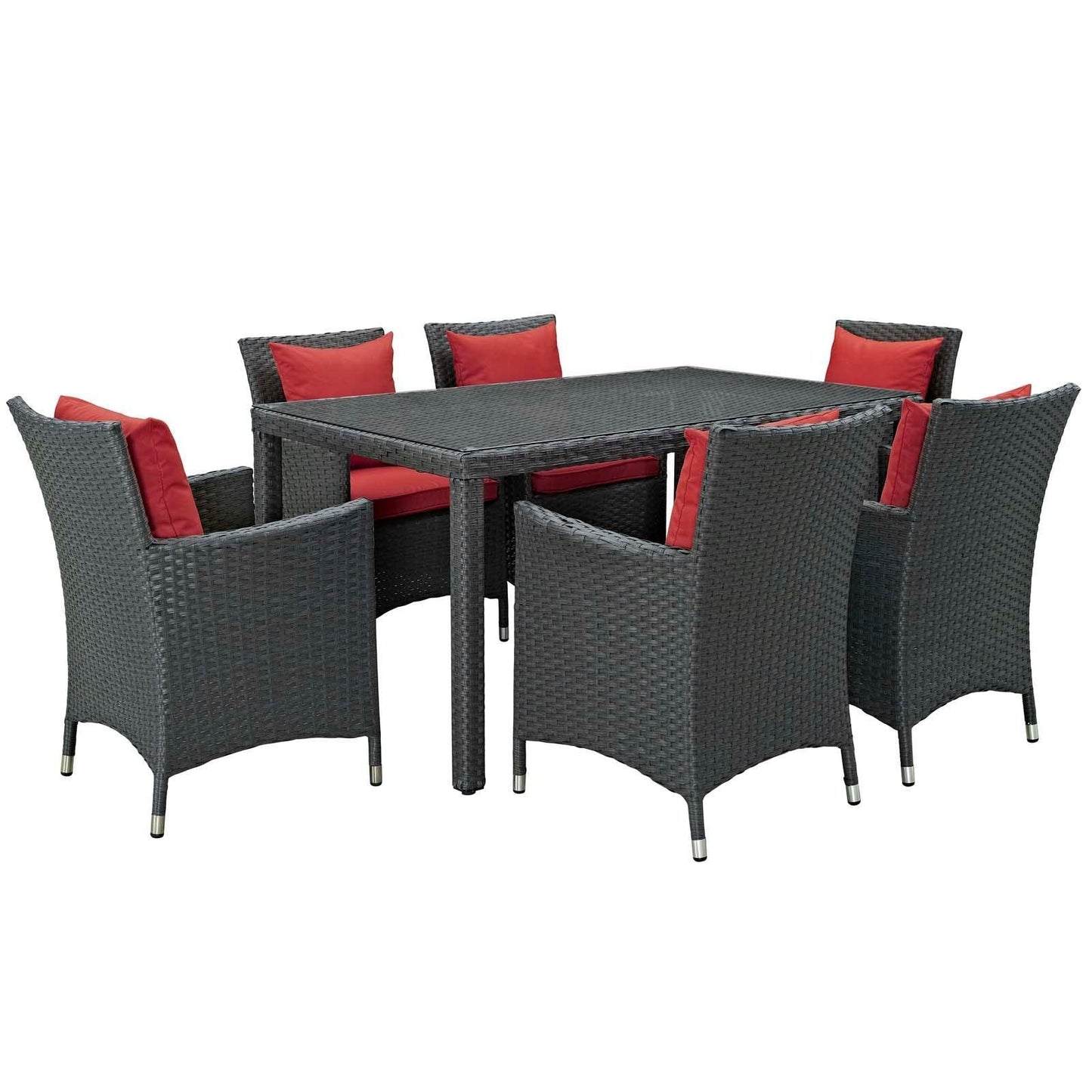 Modway Sojourn 7 Piece Outdoor Patio Sunbrella® Dining Set FredCo