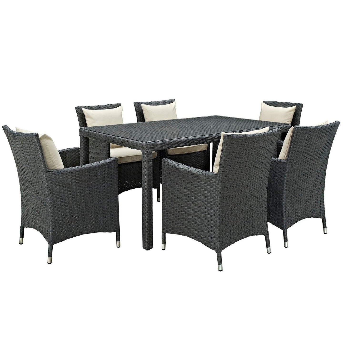 Modway Sojourn 7 Piece Outdoor Patio Sunbrella® Dining Set FredCo