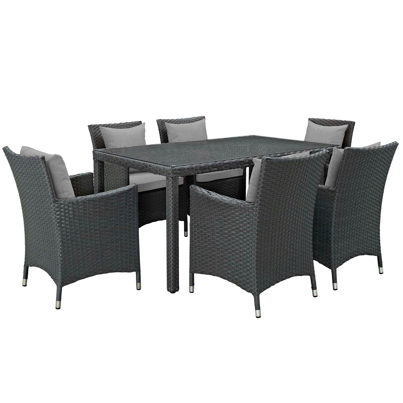 Modway Sojourn 7 Piece Outdoor Patio Sunbrella® Dining Set FredCo