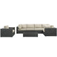 Modway Sojourn 7 Piece Outdoor Patio Sunbrella® Sectional Set FredCo