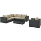 Modway Sojourn 7 Piece Outdoor Patio Sunbrella® Sectional Set FredCo