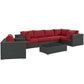 Modway Sojourn 7 Piece Outdoor Patio Sunbrella® Sectional Set FredCo