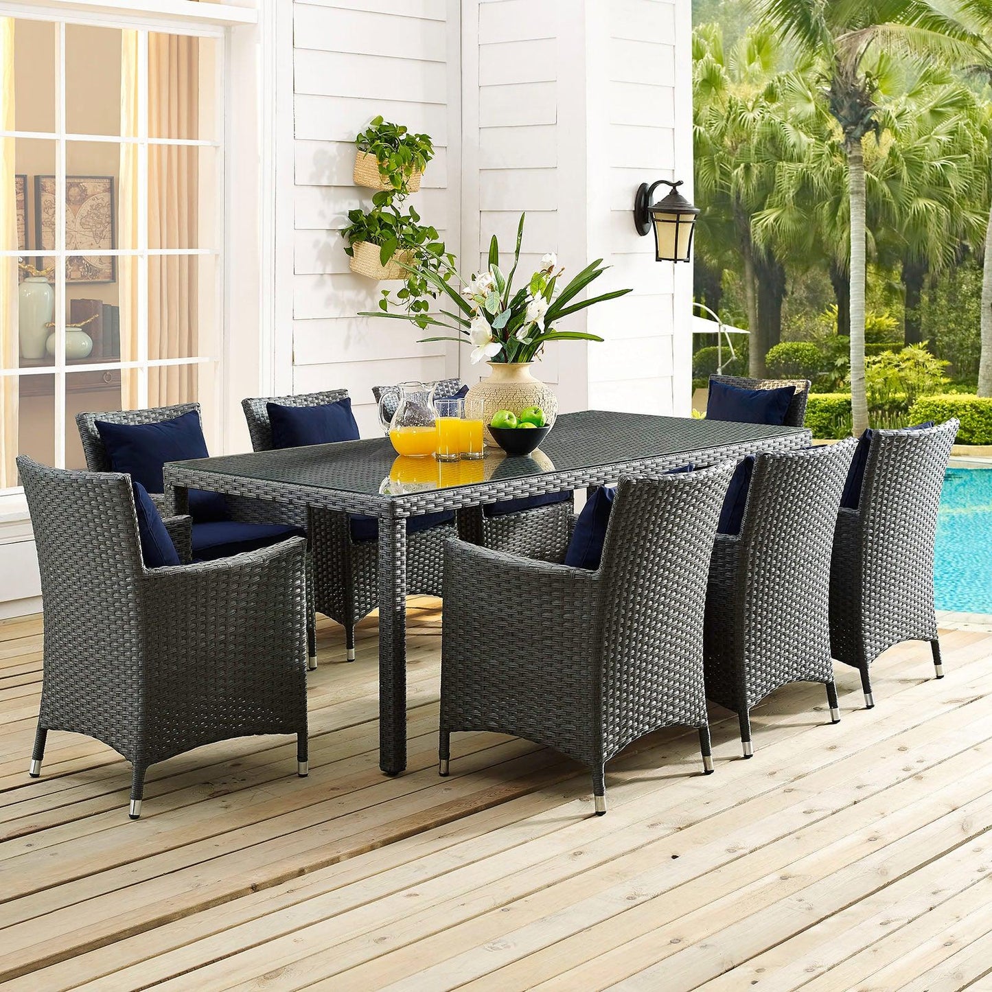 Modway Sojourn 82" Outdoor Patio Dining Table FredCo