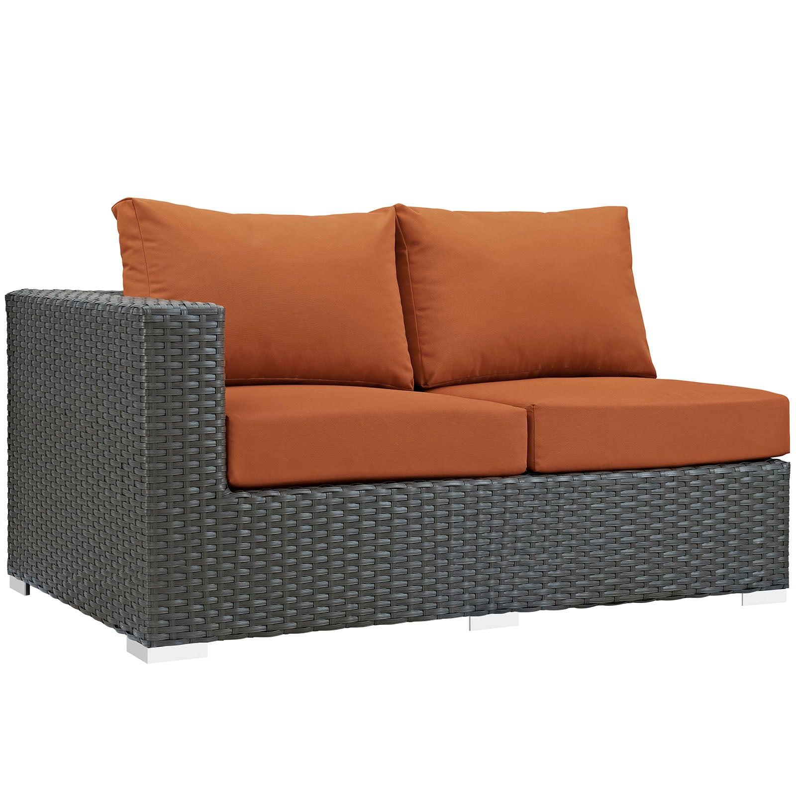 Modway Sojourn Outdoor Patio Sunbrella® Left Arm Loveseat FredCo