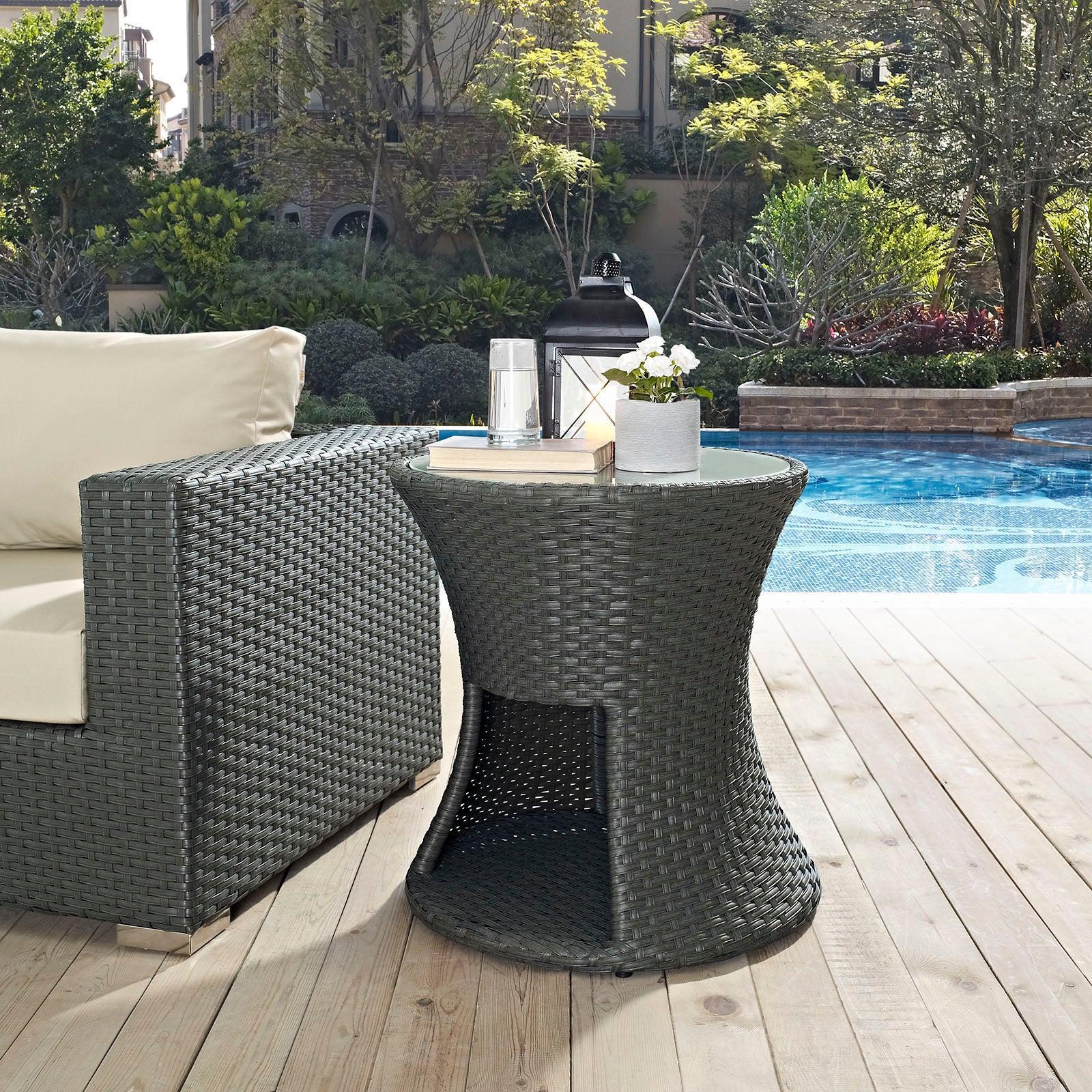 Modway Sojourn Round Outdoor Patio Side Table FredCo