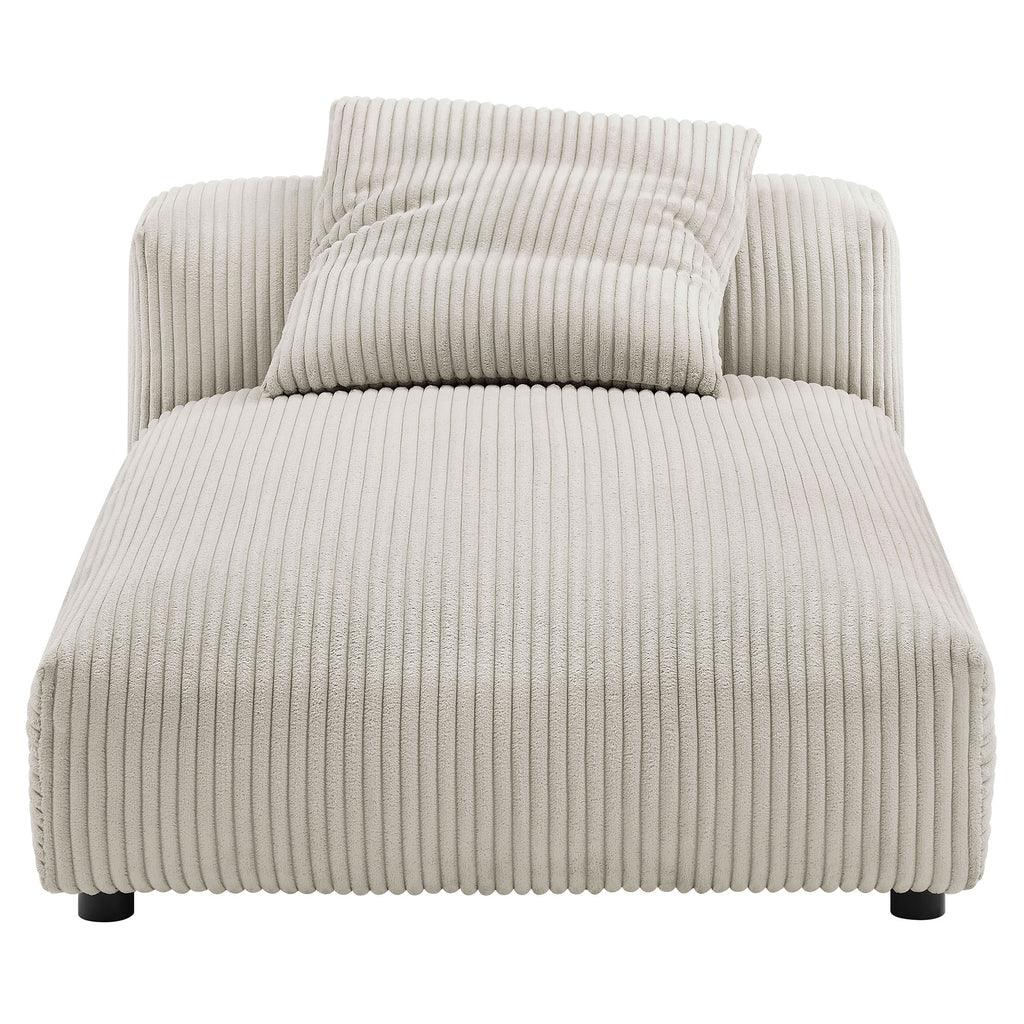 Modway Solace 2-Piece Modular Corduroy Upholstered Sectional Sofa With Chaise FredCo