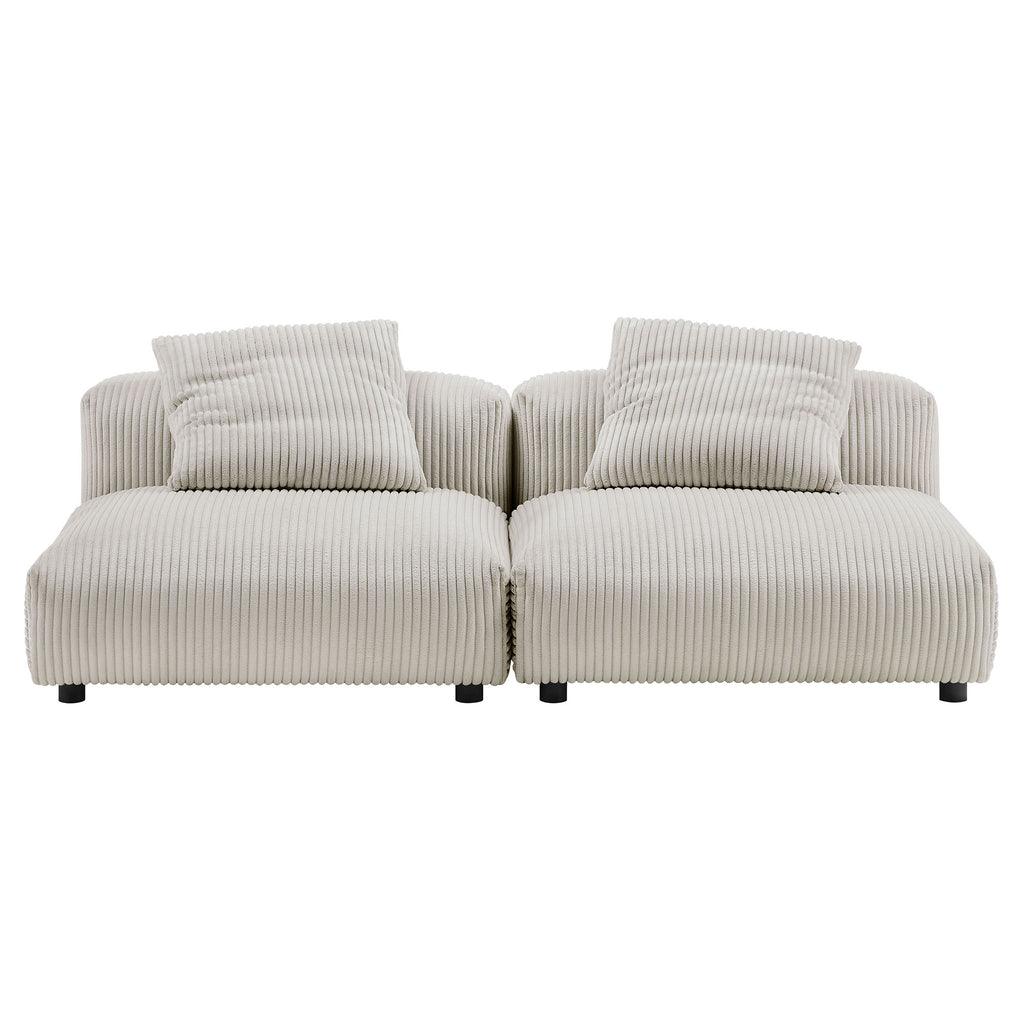 Modway Solace 2-Piece Modular Corduroy Upholstered Sofa FredCo