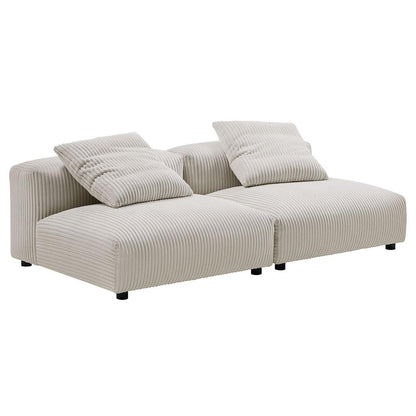 Modway Solace 2-Piece Modular Corduroy Upholstered Sofa FredCo