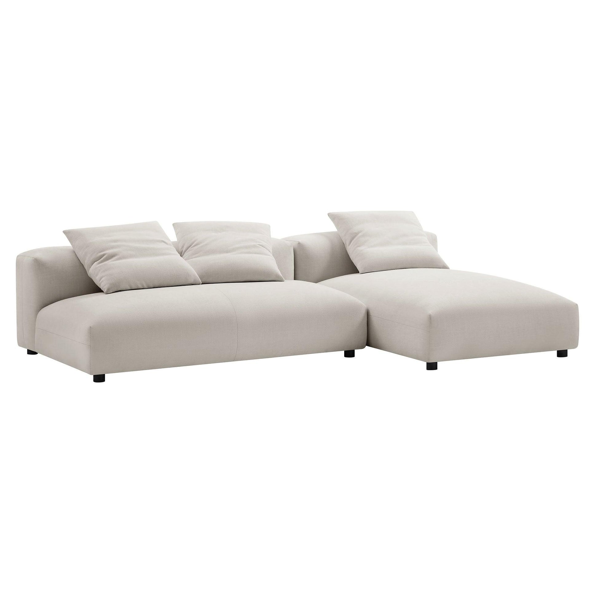 Modway Solace 2-Piece Modular Upholstered Fabric Sectional Sofa With Chaise FredCo