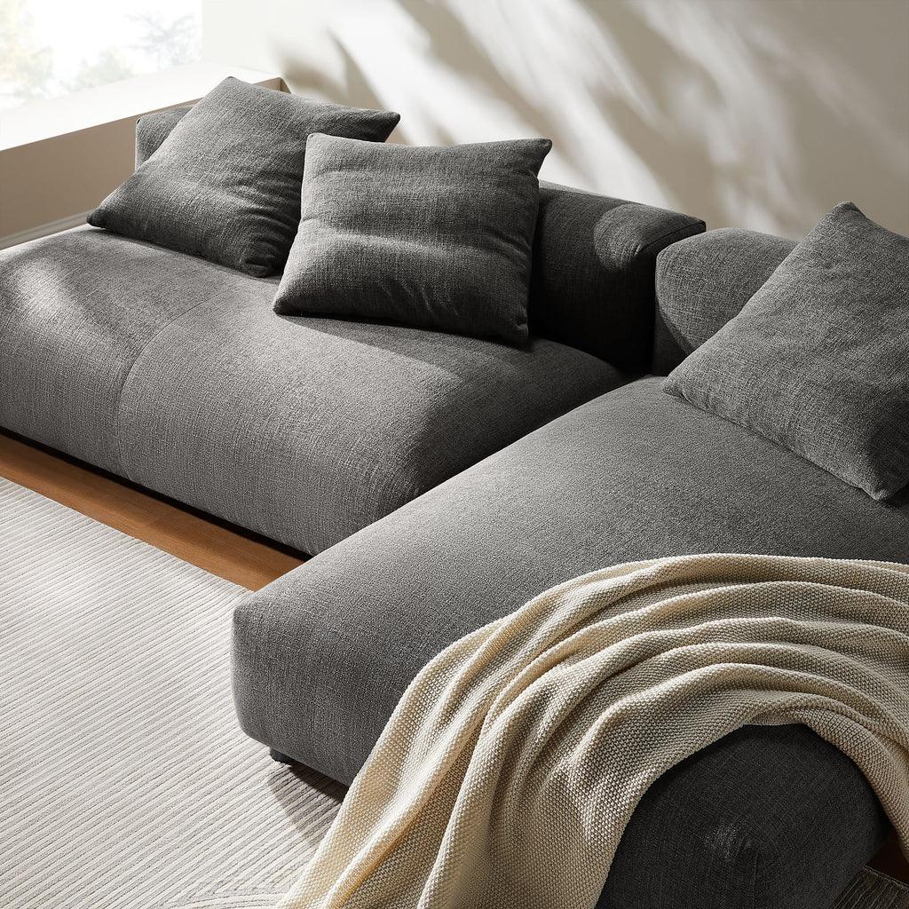 Modway Solace 2-Piece Modular Upholstered Fabric Sectional Sofa With Chaise FredCo
