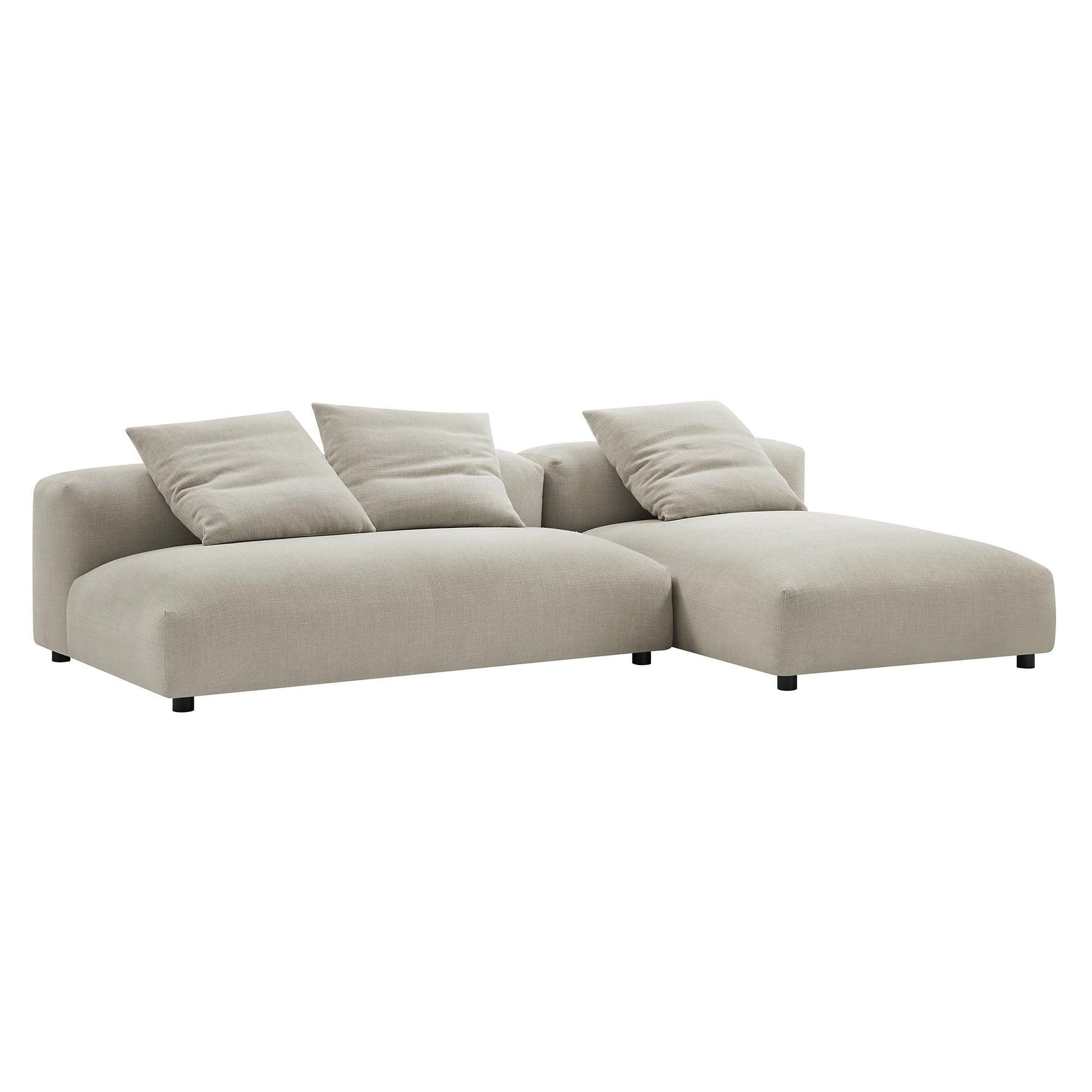Modway Solace 2-Piece Modular Upholstered Fabric Sectional Sofa With Chaise FredCo